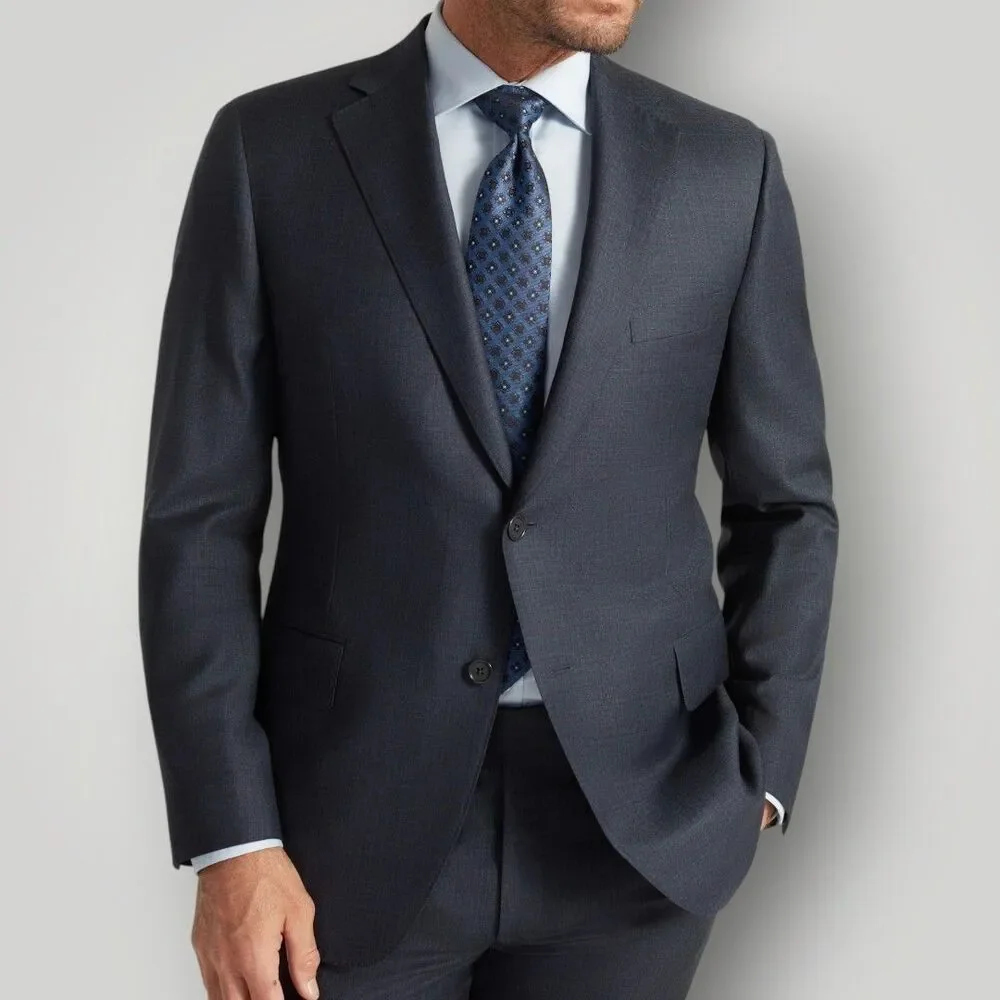 RALPH LAUREN Slim fit Mens Blazer Sport Coat 2-Button Suit Jacket 46L WOOL Gray